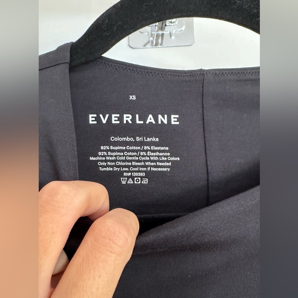 NWT Everlane Short-Sleeve Crew Neck Bodysuit Black XS - Picture 5 of 10